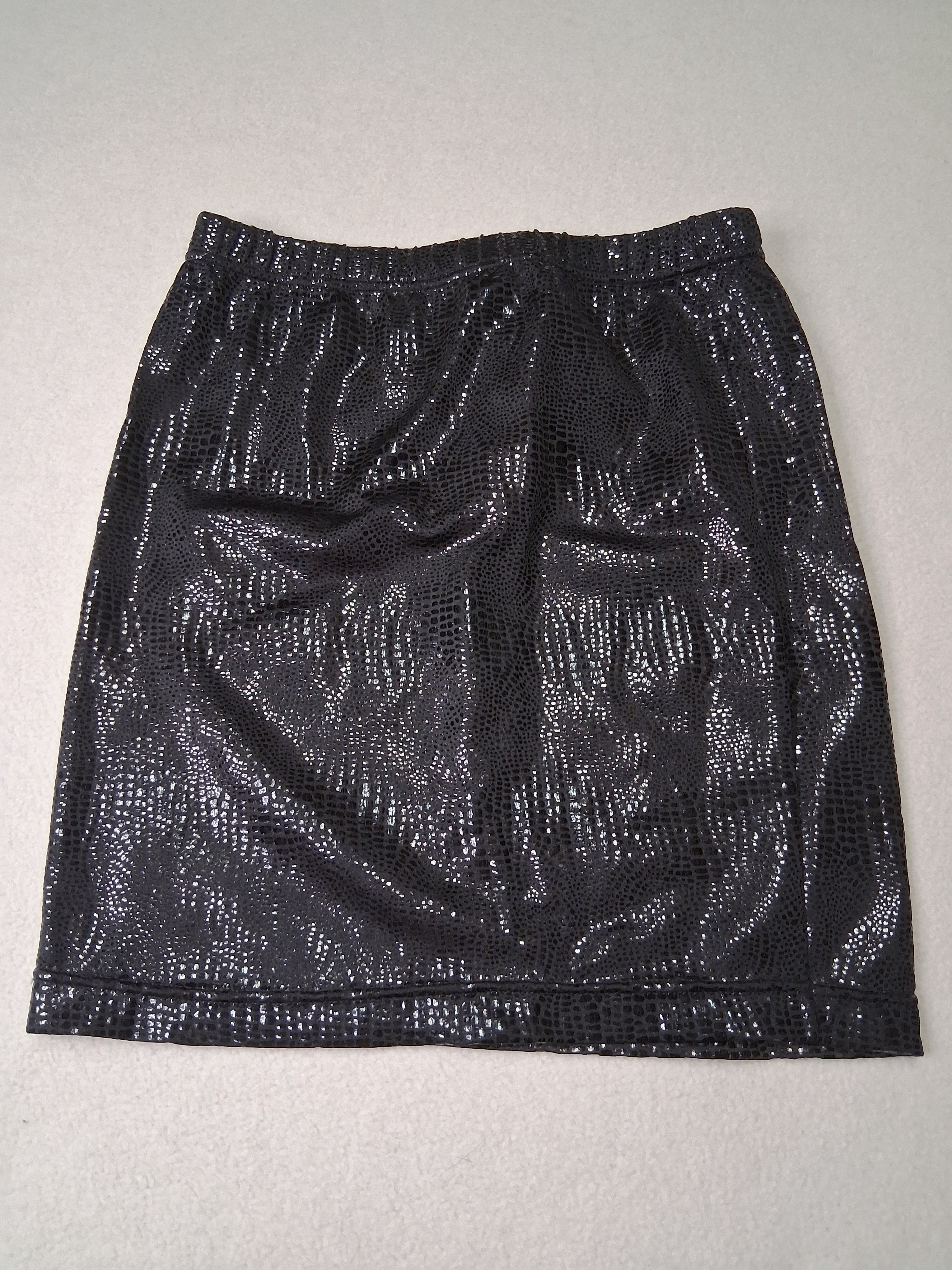 Black Mini Skirt With Subtle Reptile Shine